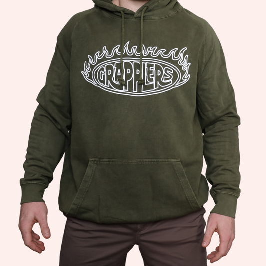 "GRAPPLERS" Vingate Olive Hoodie