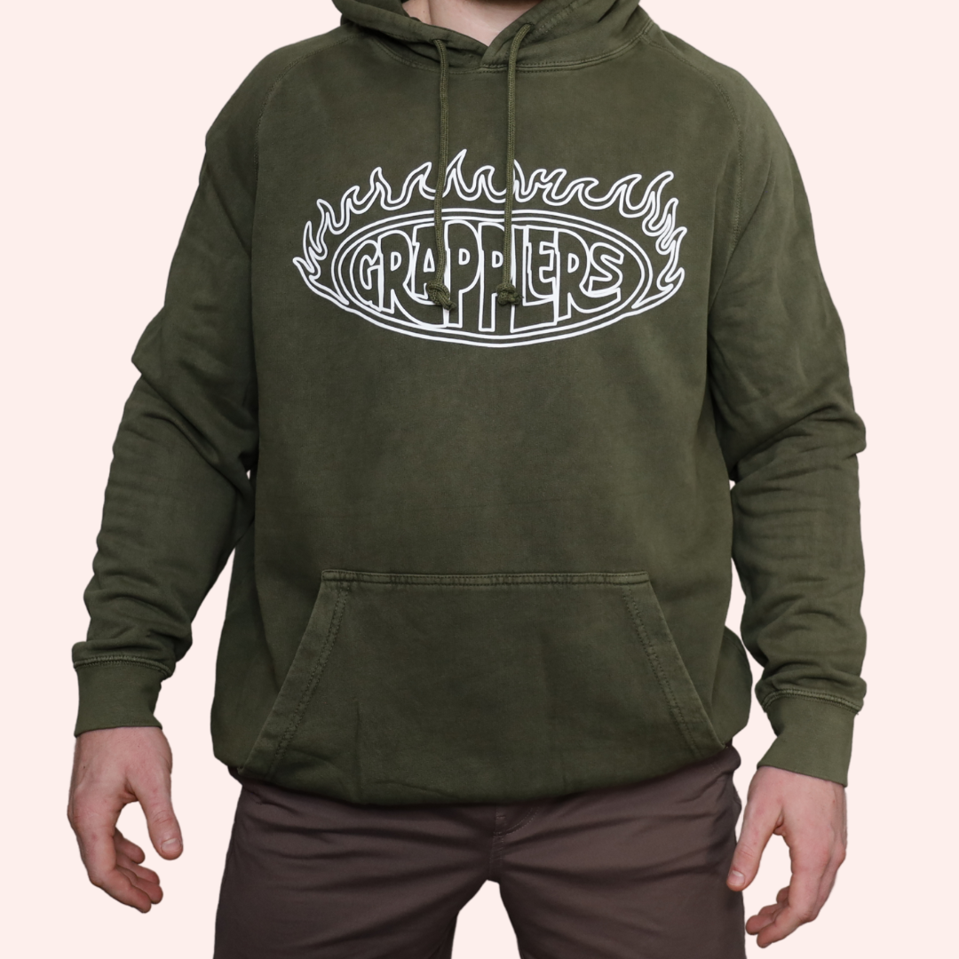 "GRAPPLERS" Vingate Olive Hoodie